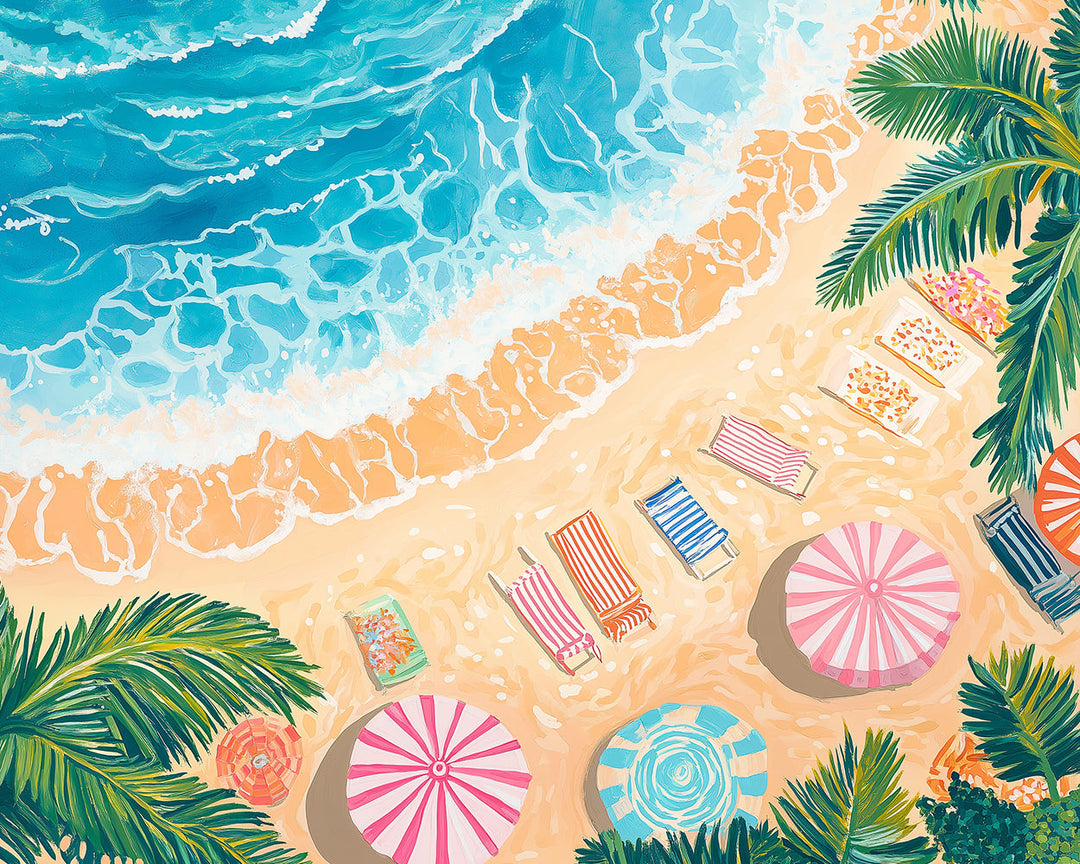Zonnebaden aan Zee Diamond Painting