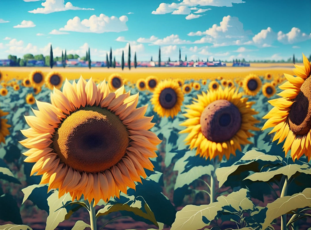 Zonnebloem Veld Diamond Painting
