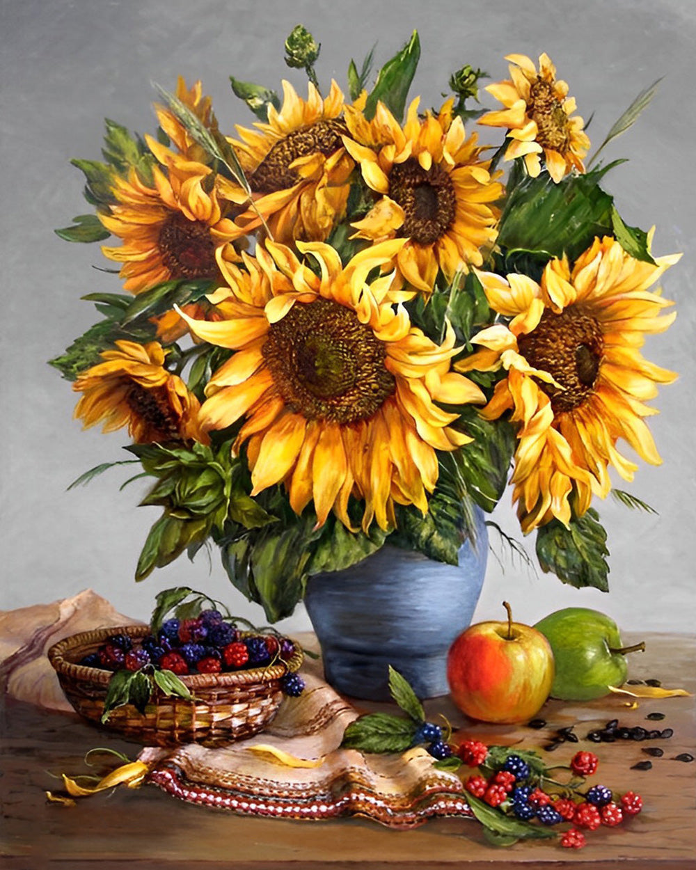 Zonnebloemboeketten en Fruit Diamond Painting