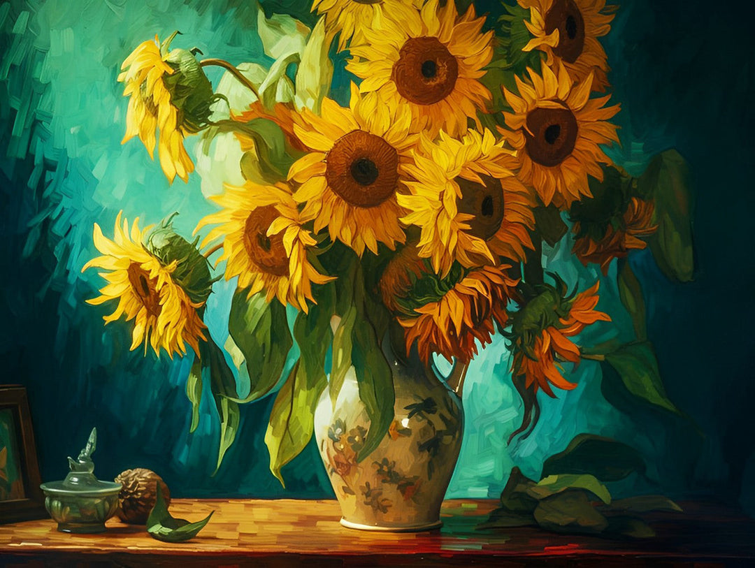 Zonnebloemen in Vaas Diamond Painting