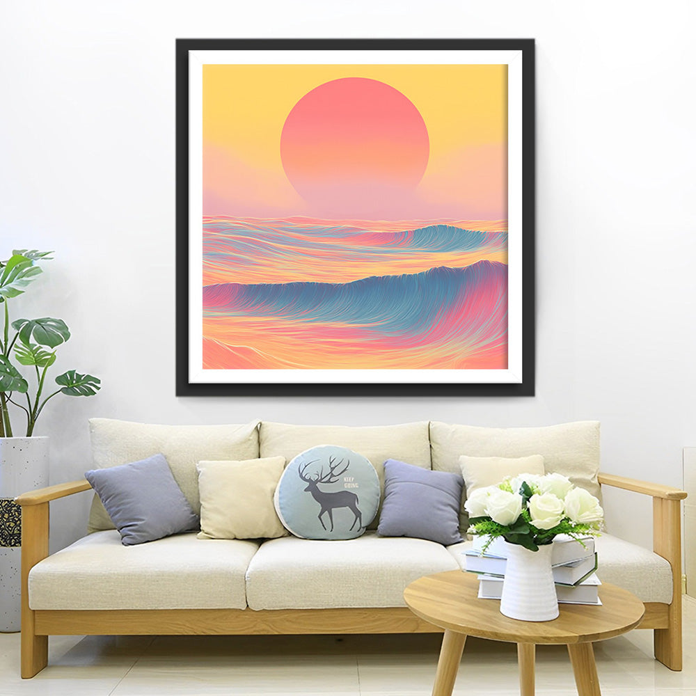 Zonsopgang boven Zee van Wolken Diamond Painting