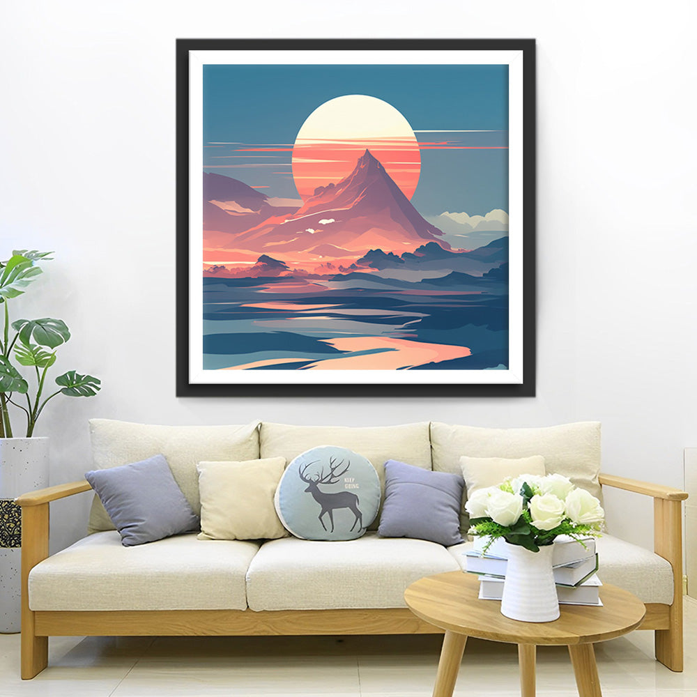 Zonsopgang op de Bergtop Diamond Painting