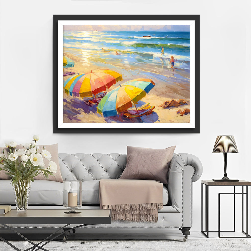 Zonwering Lounge Stoel aan de Zee Diamond Painting