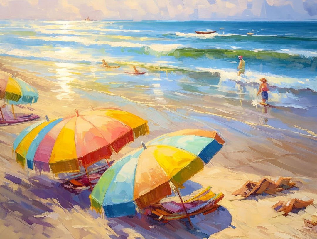 Zonwering Lounge Stoel aan de Zee Diamond Painting