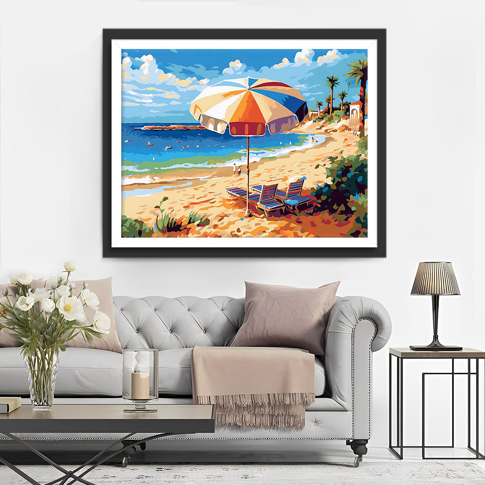 Zonwering Lounge Stoel en Zee Diamond Painting