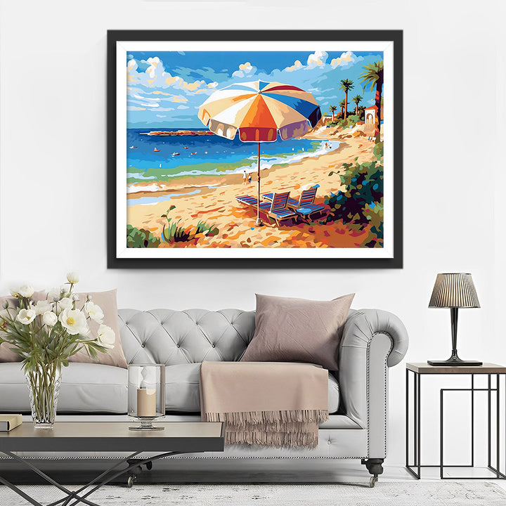 Zonwering Lounge Stoel en Zee Diamond Painting