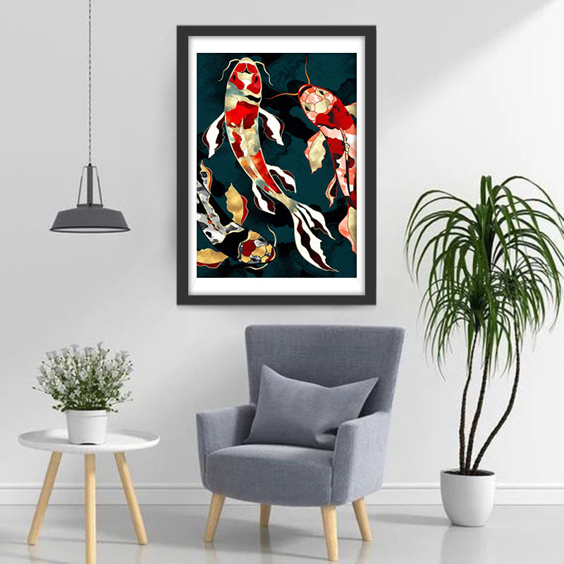 3 Complexe Gekleurde Meervallen Diamond Painting