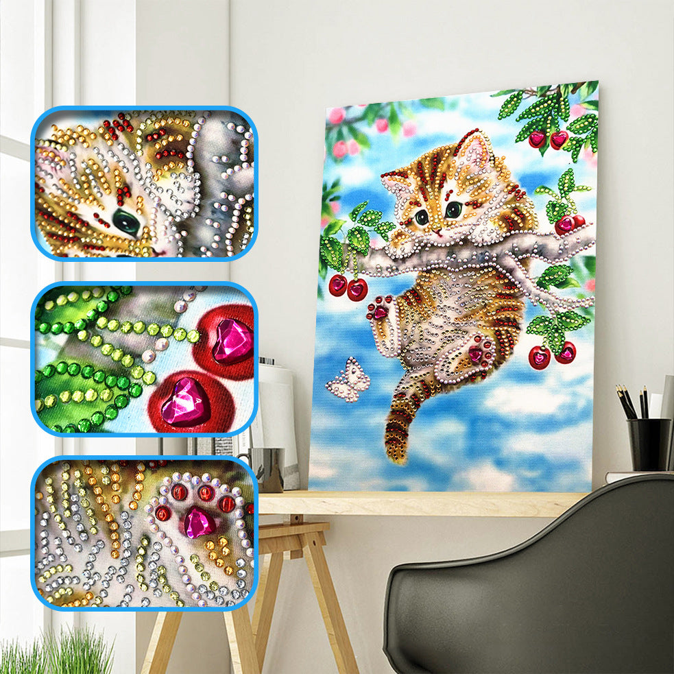 Speciaal Gevormde Strass Kat Diamond Painting DPCATH001