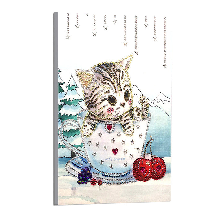 Speciaal Gevormde Strass Kat Diamond Painting DPCATH002