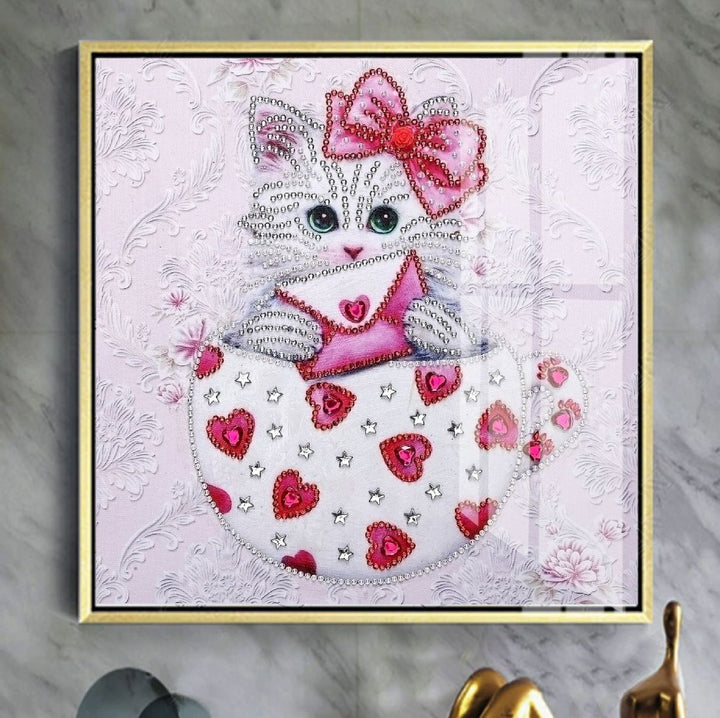 Speciaal Gevormde Strass Kat Diamond Painting DPCATSQR003