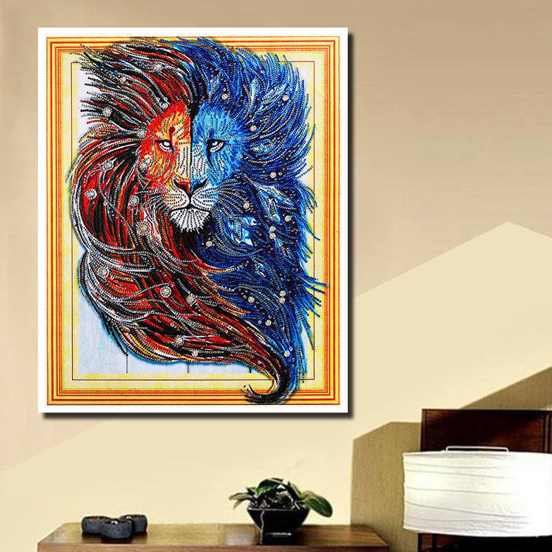 Speciaal Gevormde Strass Leeuw Diamond Painting DPLIONH002