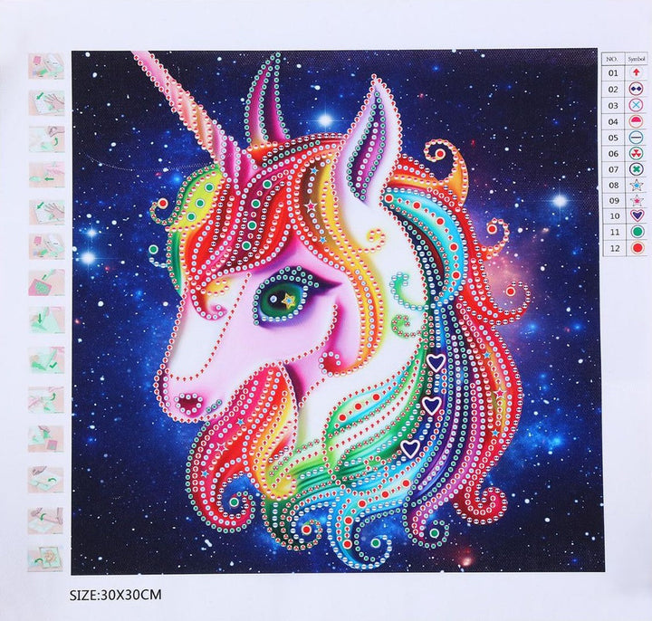 Speciaal Gevormde Strass Eenhoorn Diamond Painting