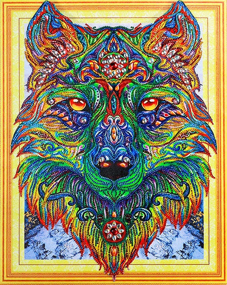 Speciaal Gevormde Strass Wolf Diamond Painting DPWOLFH001