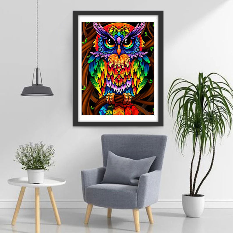 Kleurrijke Uil Diamond Painting