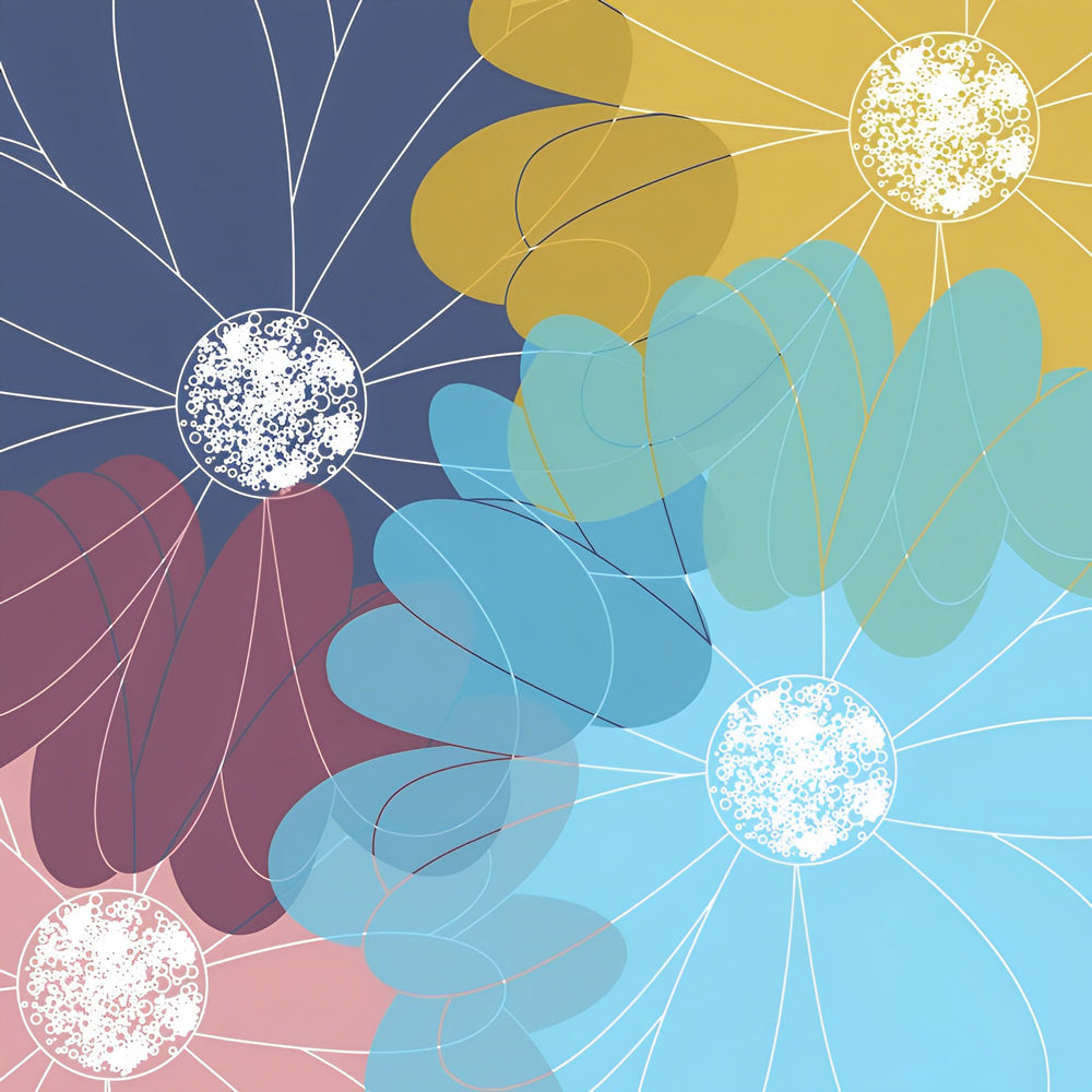Abstracte Bloemenvormen Diamond Painting