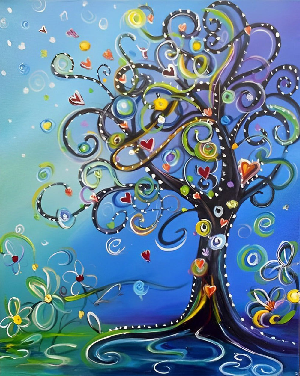 Abstracte Bomen Diamond Painting