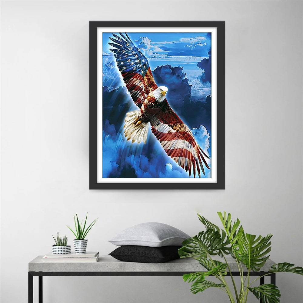Adelaar met Vleugels in de Vorm van de Amerikaanse Vlag Diamond Painting