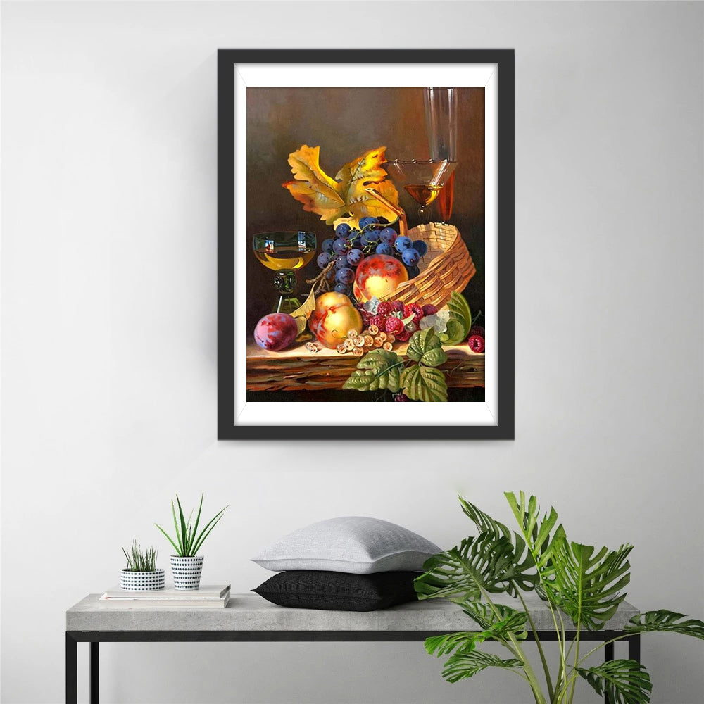 Aromatische Sfeer van Wijn en Zoet Fruit Diamond Painting