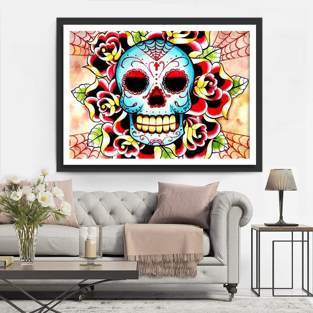 Artistiek Geëtst Suiker Schedelkunst Diamond Painting