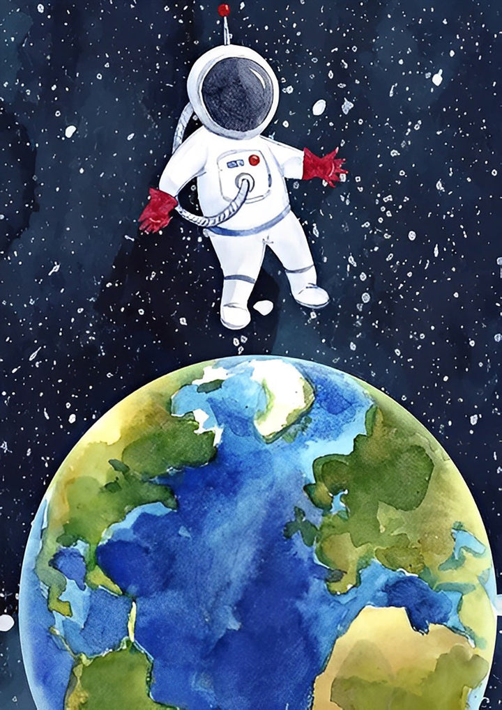Astronaut boven Aarde Diamond Painting