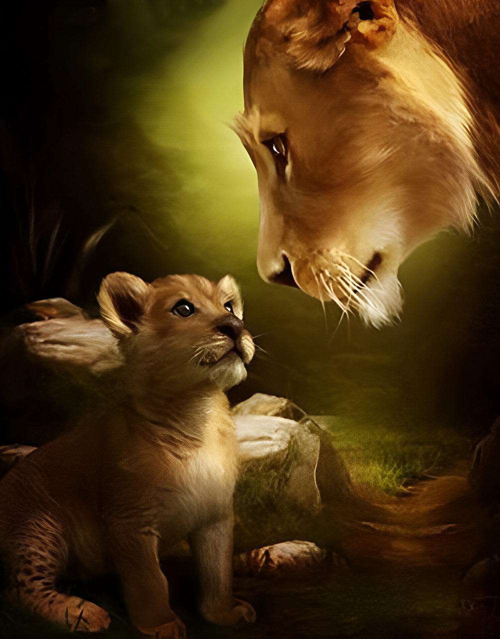 Babyluipaard en Moederluipaard Diamond Painting