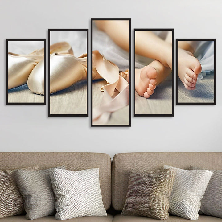 Balletschoenen naast Babyvoeten 5 Platen Diamond Painting