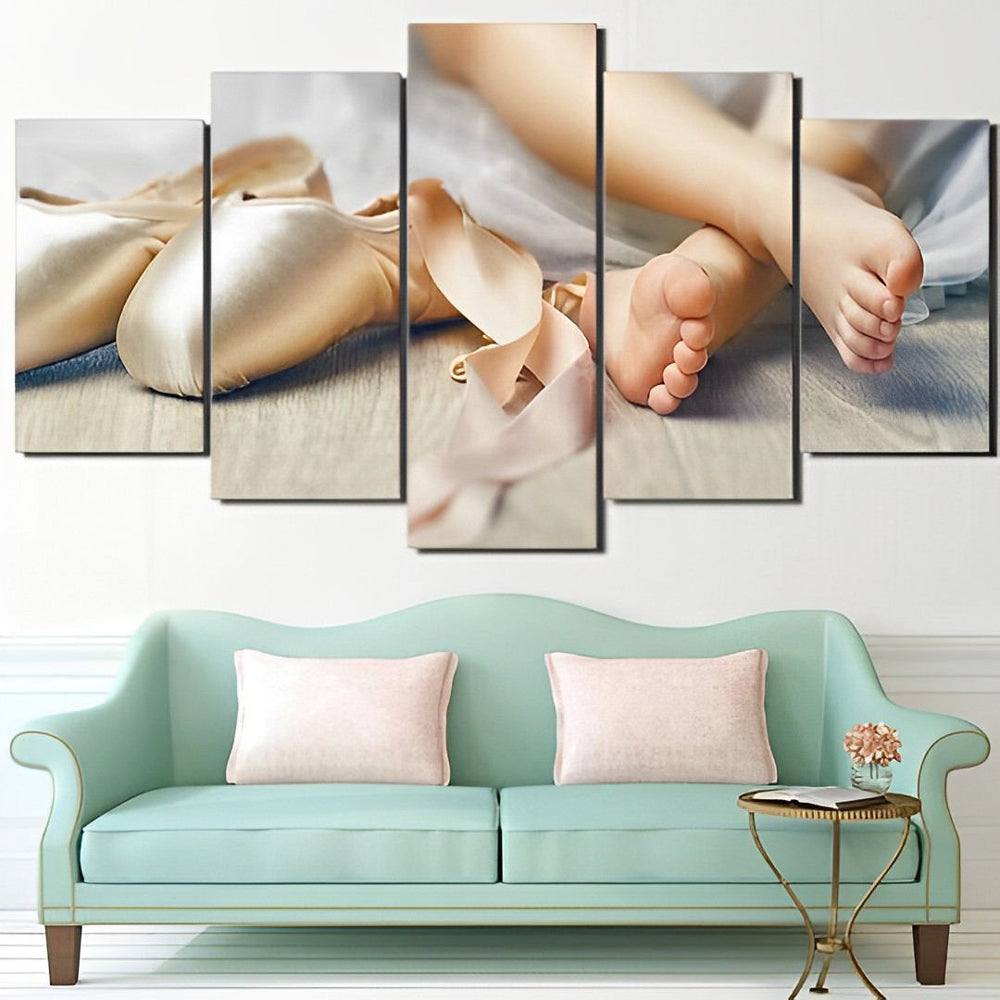 Balletschoenen naast Babyvoeten 5 Platen Diamond Painting