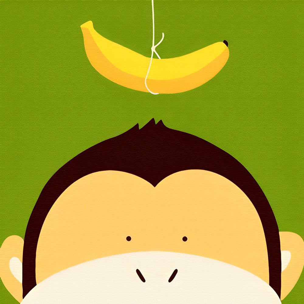 Banaan en Aapje Diamond Painting