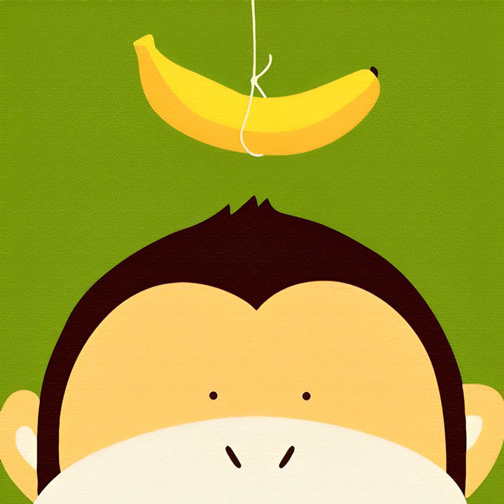 Banaan en Aapje Diamond Painting