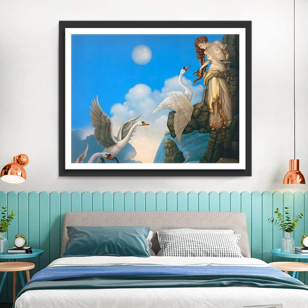 Belle en de Zwanen Diamond Painting