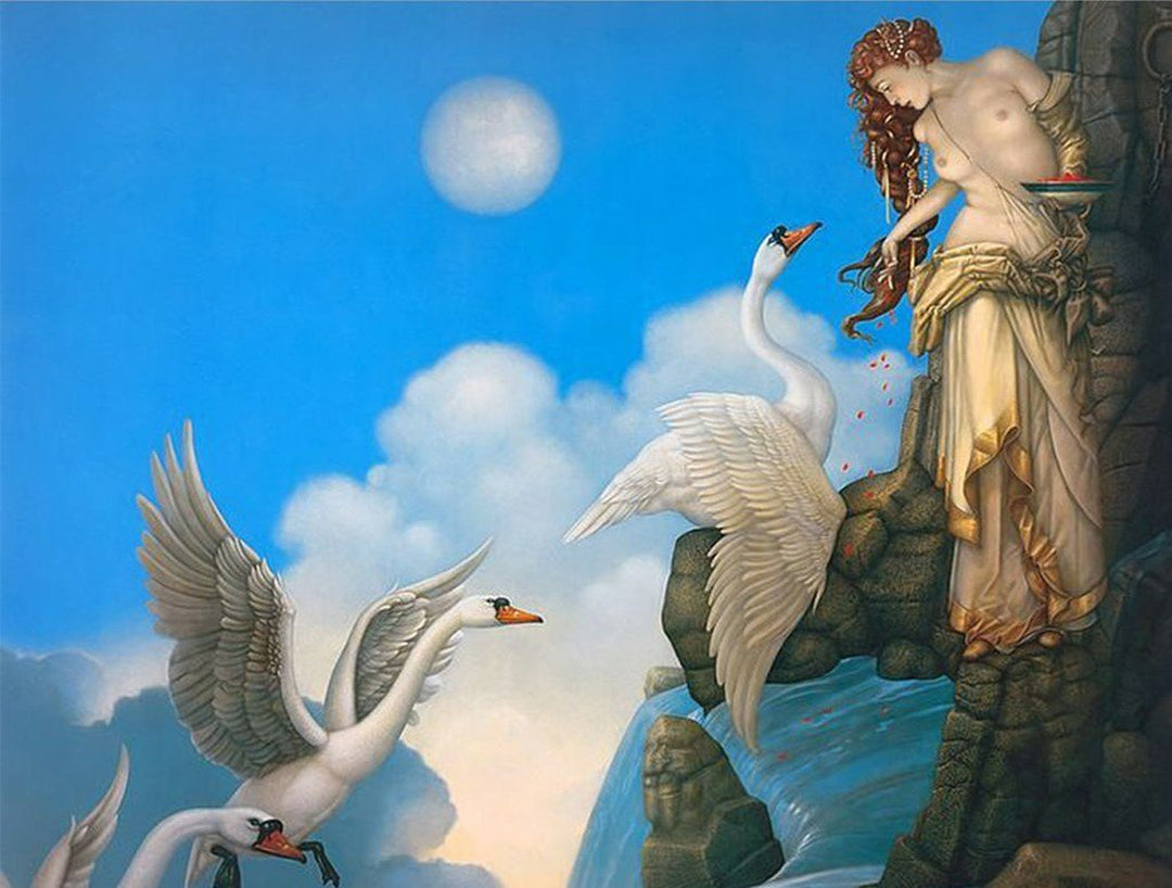 Belle en de Zwanen Diamond Painting