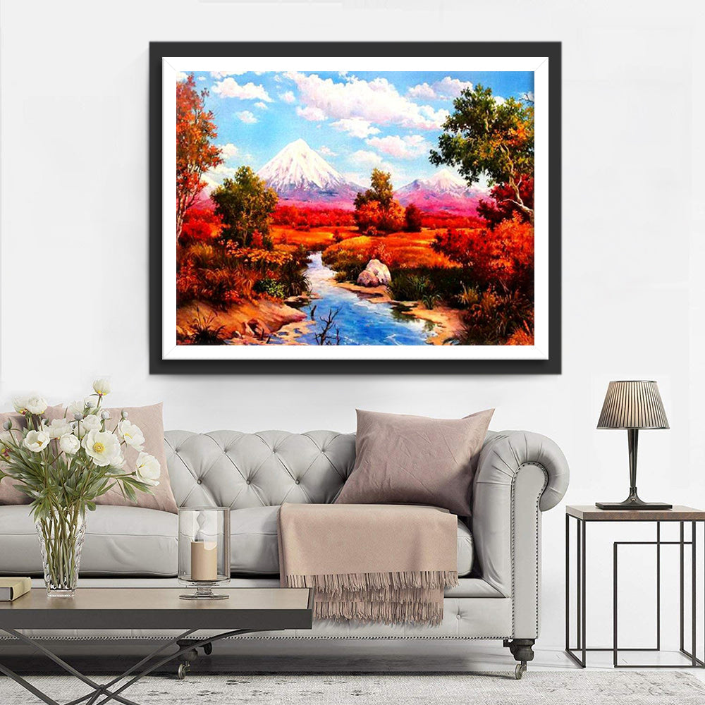 Bergweelde in Herfstkleuren Diamond Painting