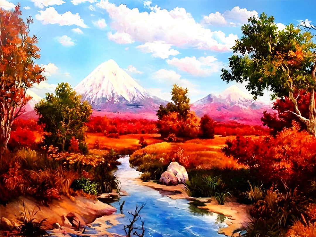 Bergweelde in Herfstkleuren Diamond Painting