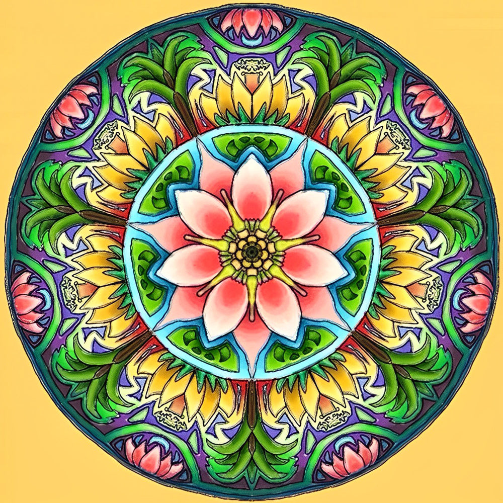 Betoverend Radiaal Geometrisch Patroon Diamond Painting