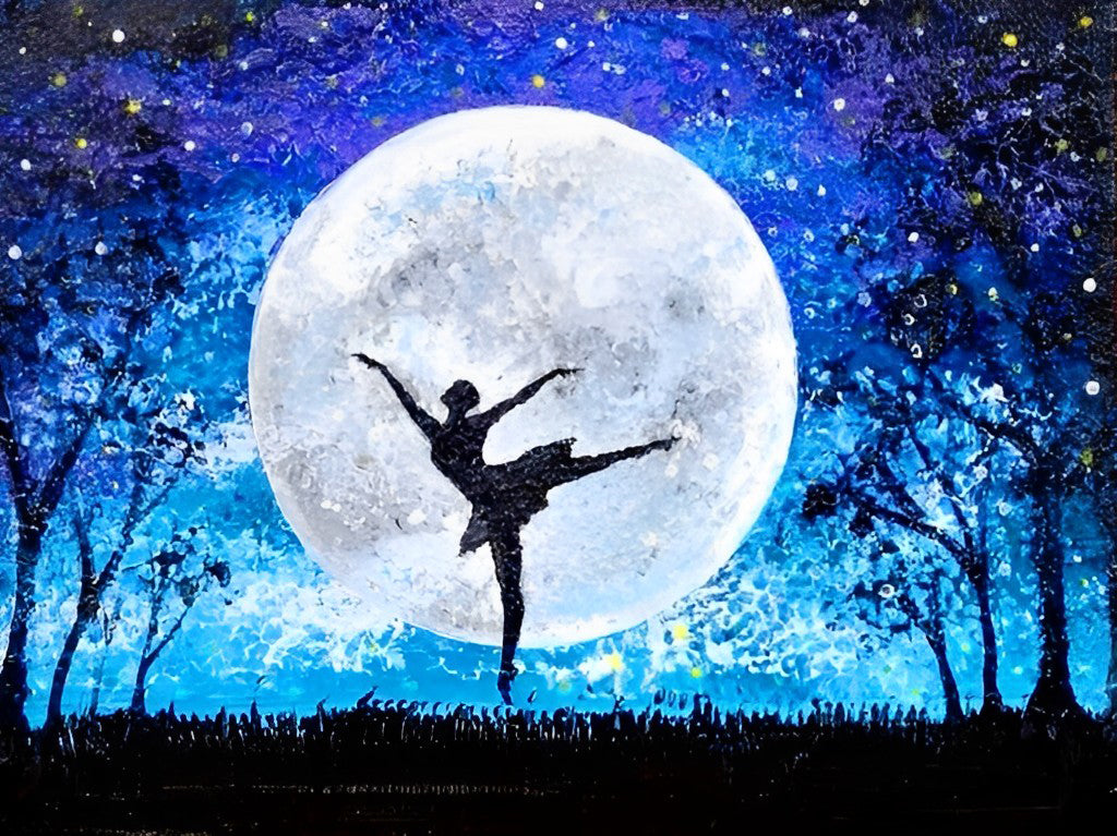 Betoverende Balletdans in Maanlicht Diamond Painting