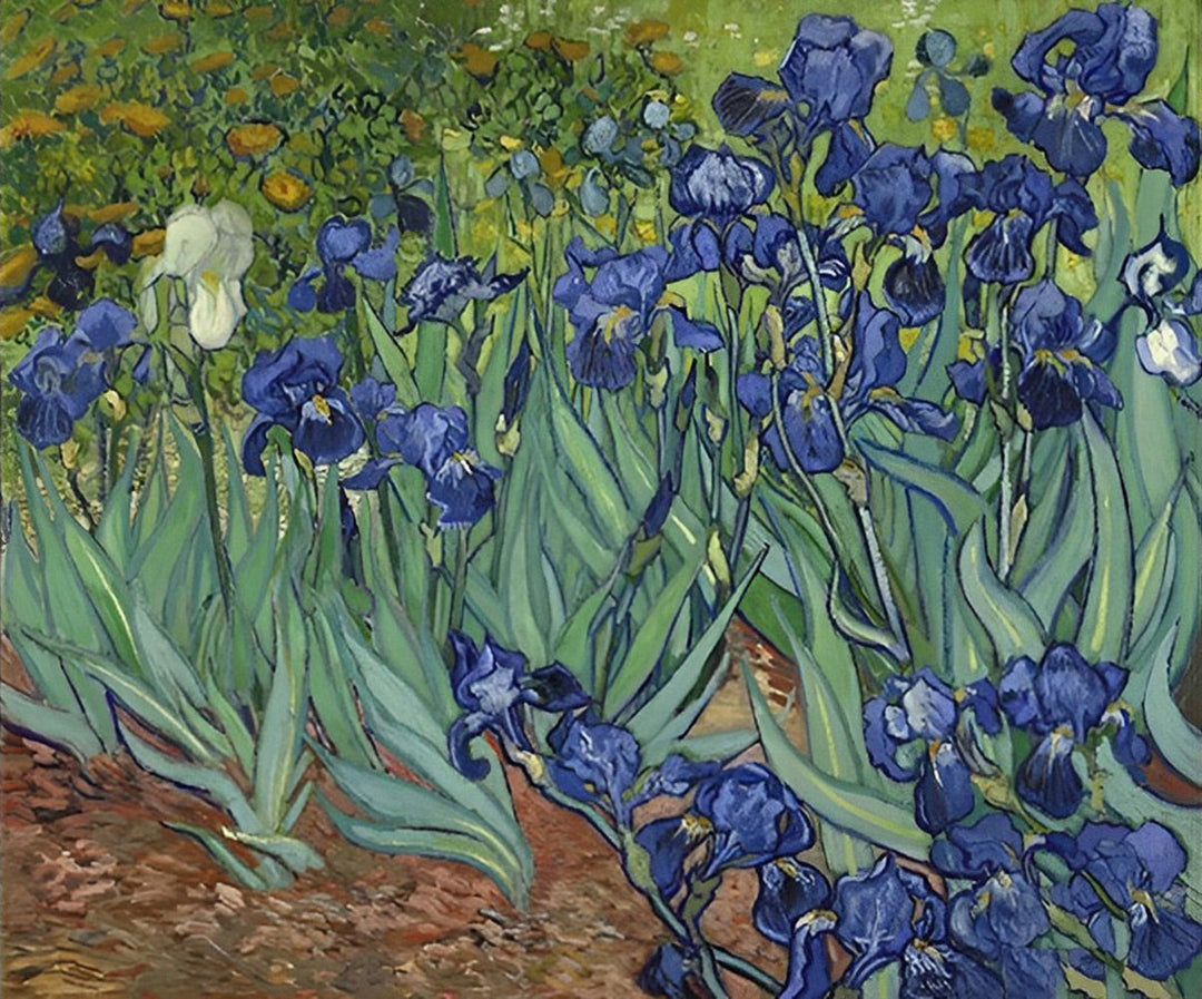 Blauwe Irissen in de Tuin Diamond Painting