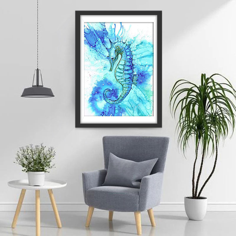 Blauwe Zeepaardje Diamond Painting