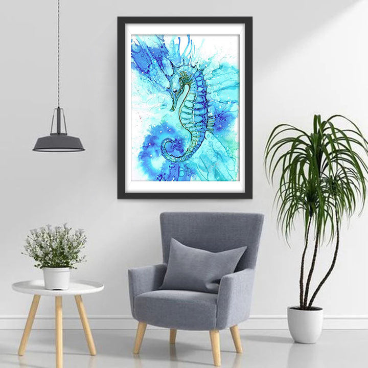 Blauwe Zeepaardje Diamond Painting