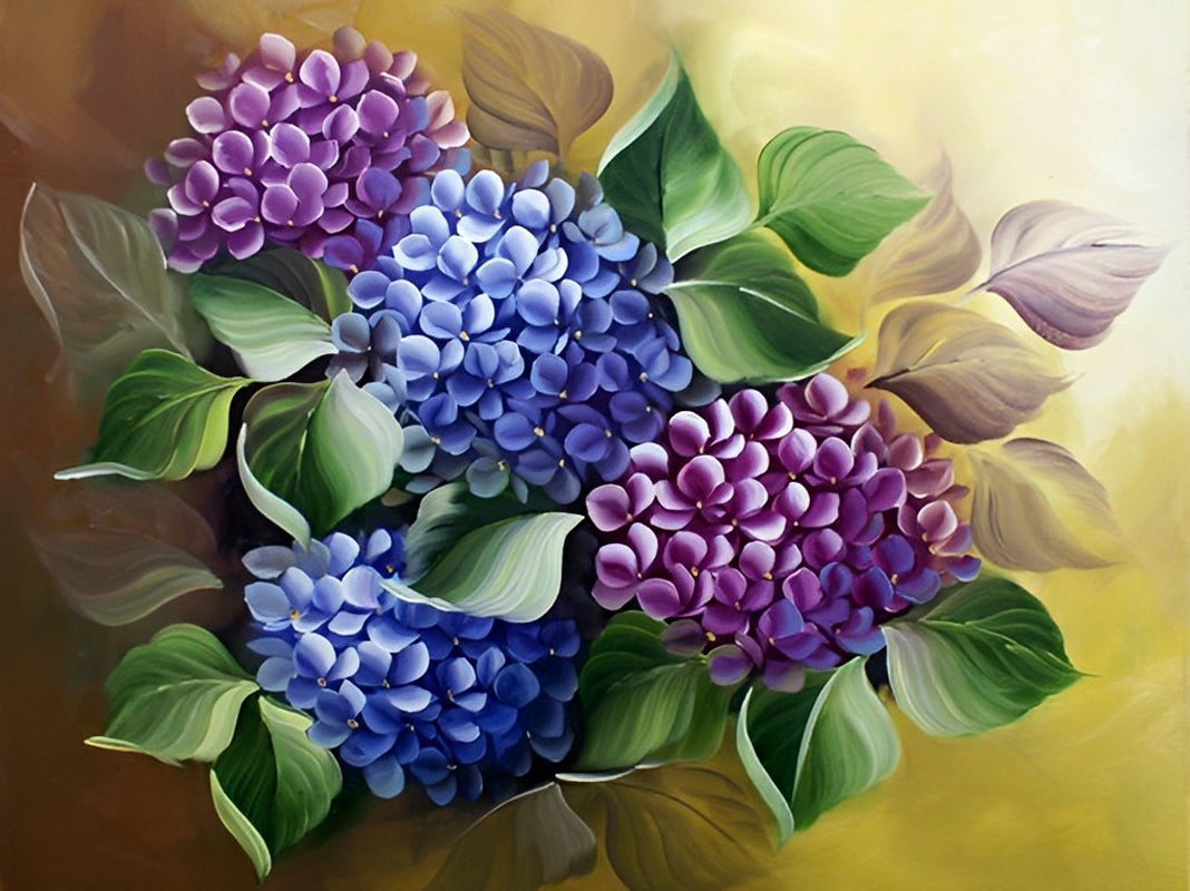Blauwpaarse Hortensia’s Diamond Painting