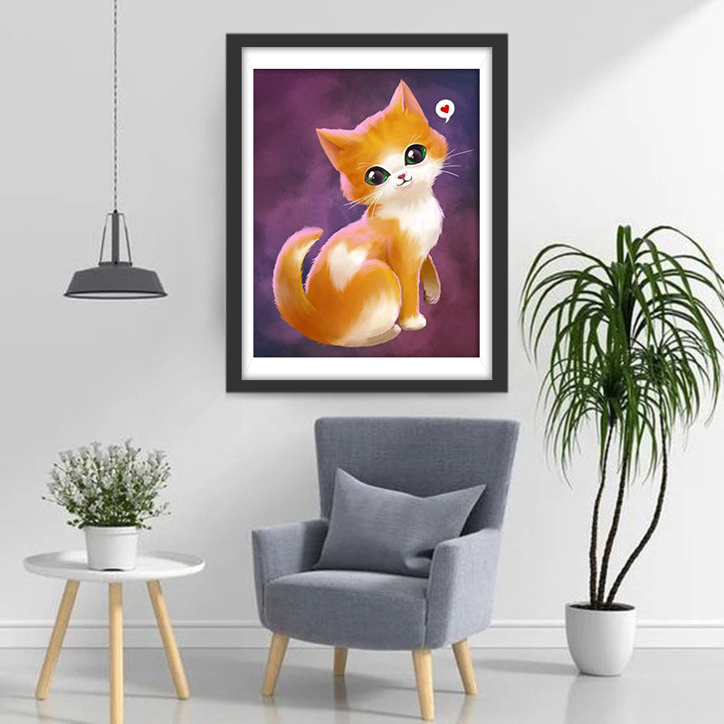 Blije Kat Diamond Painting