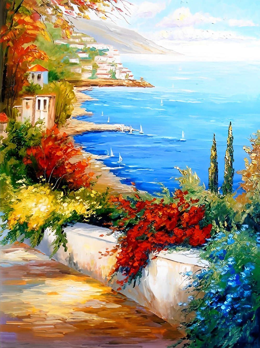 Bloemen en Baai Diamond Painting