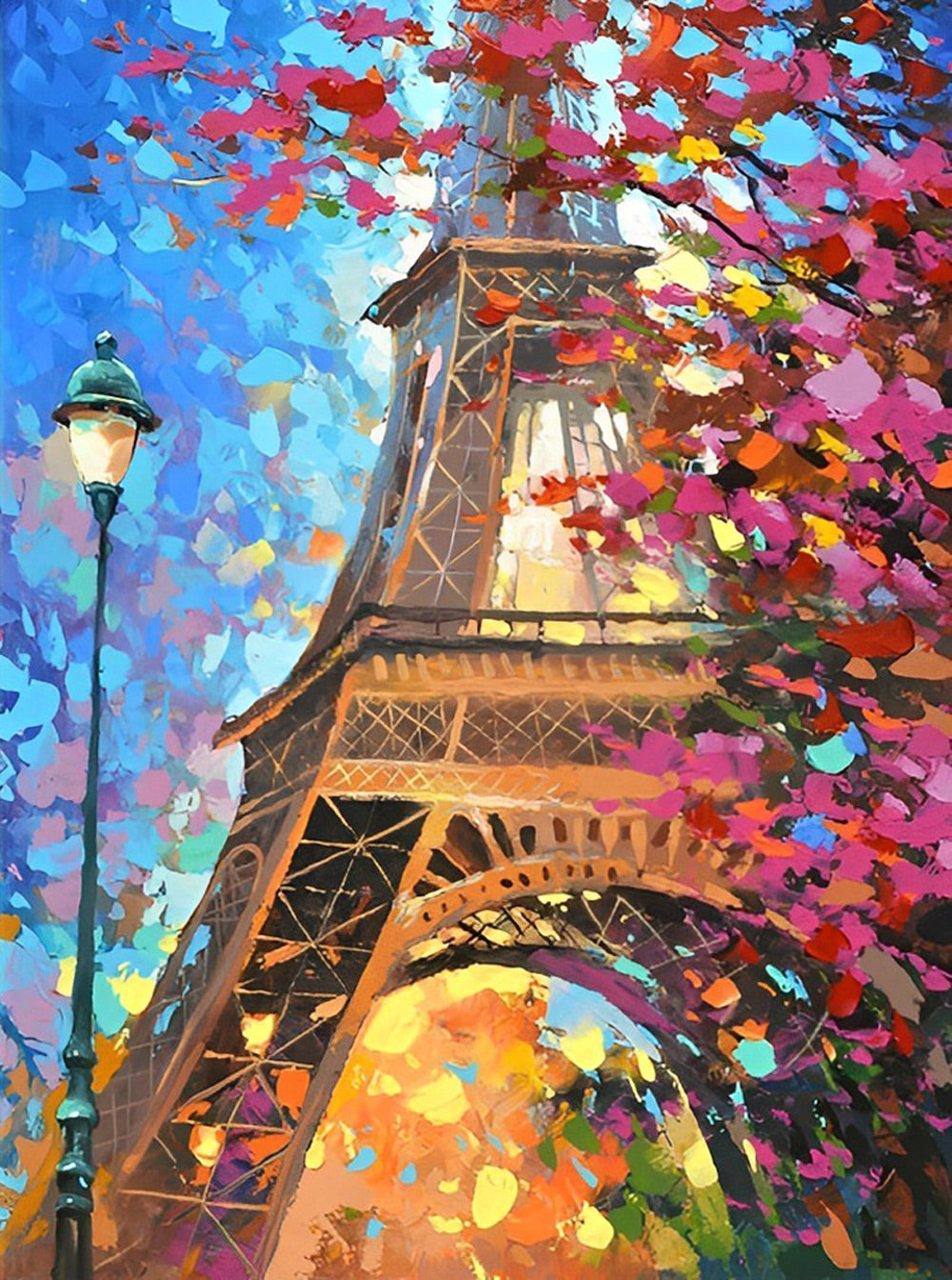 Bloemen om de Iconische Toren Diamond Painting