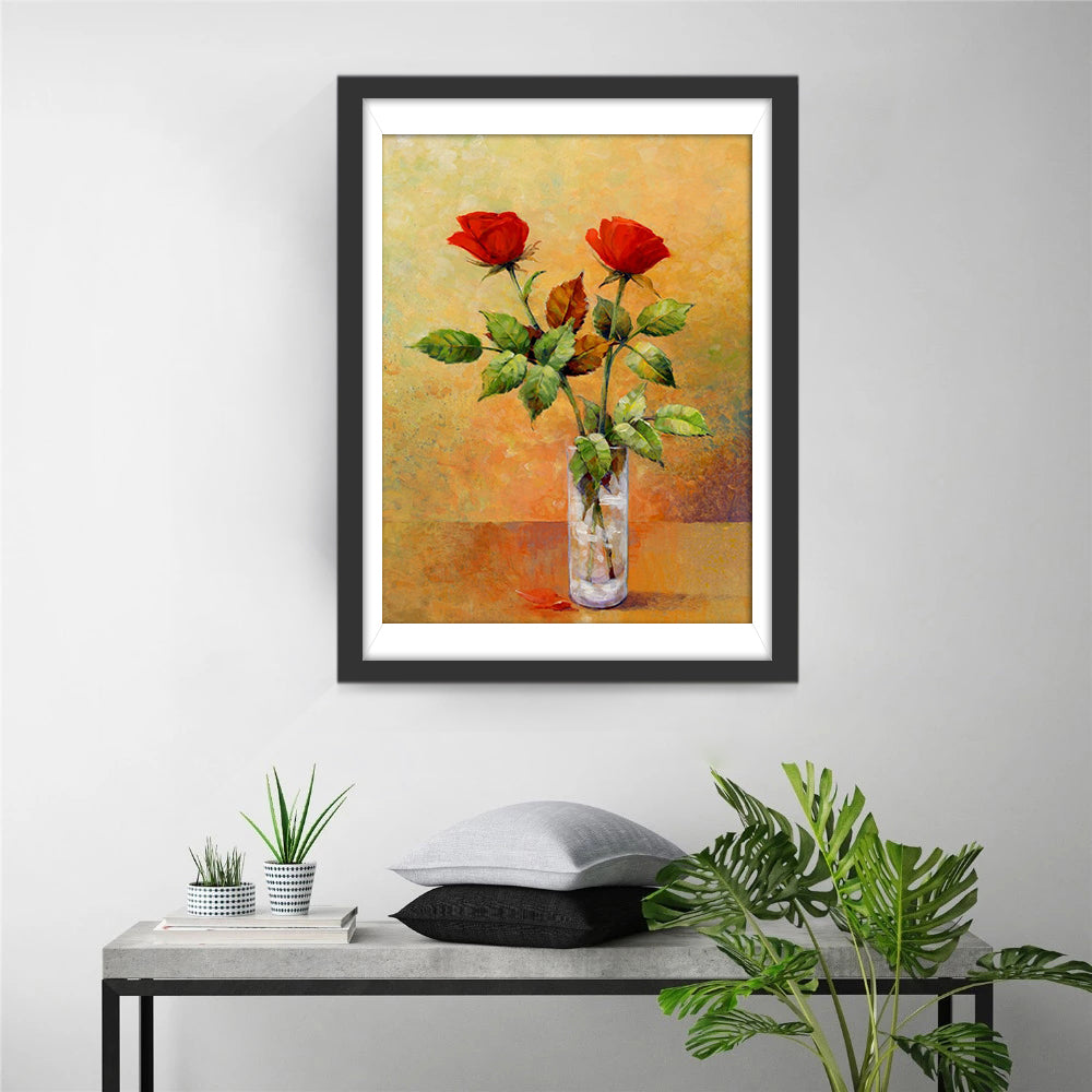 Bloemstuk in een Glazen Fles Diamond Painting