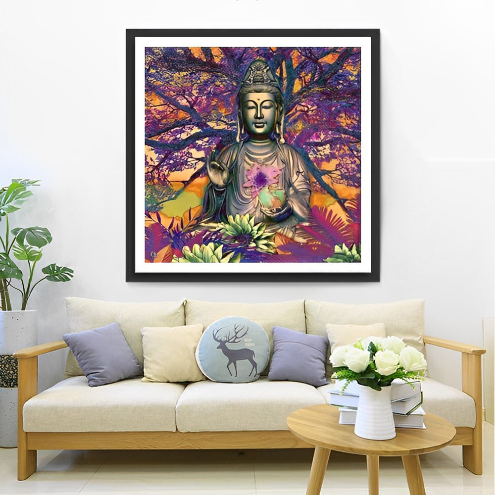 Boeddha in Magische Bosomgeving Diamond Painting