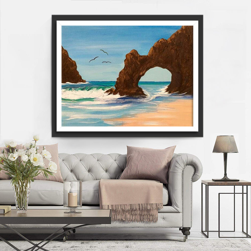 Boogvormige Rots bij Zee Diamond Painting
