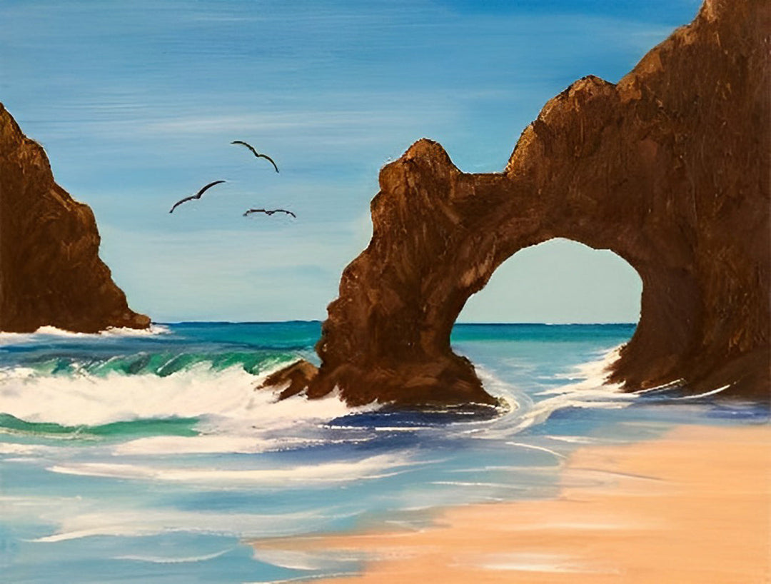 Boogvormige Rots bij Zee Diamond Painting