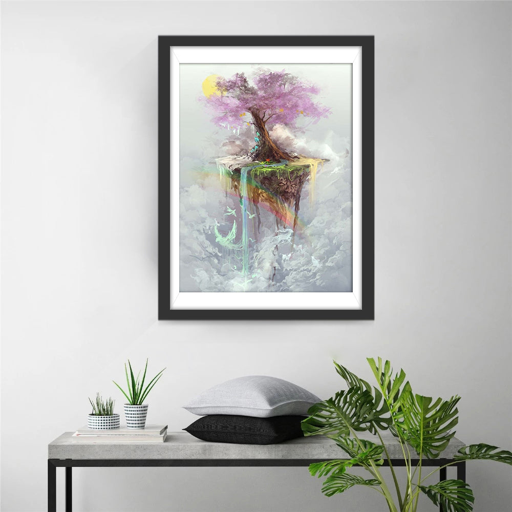 Boom boven de Wolkenafgrond Diamond Painting