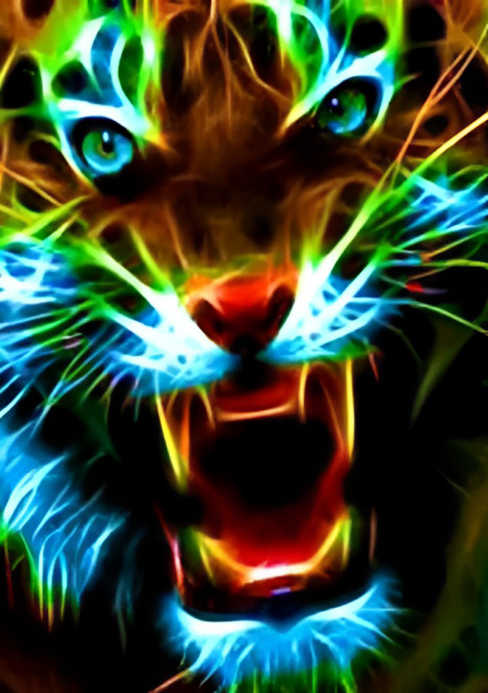 Boze Kleurrijke Tijger Diamond Painting