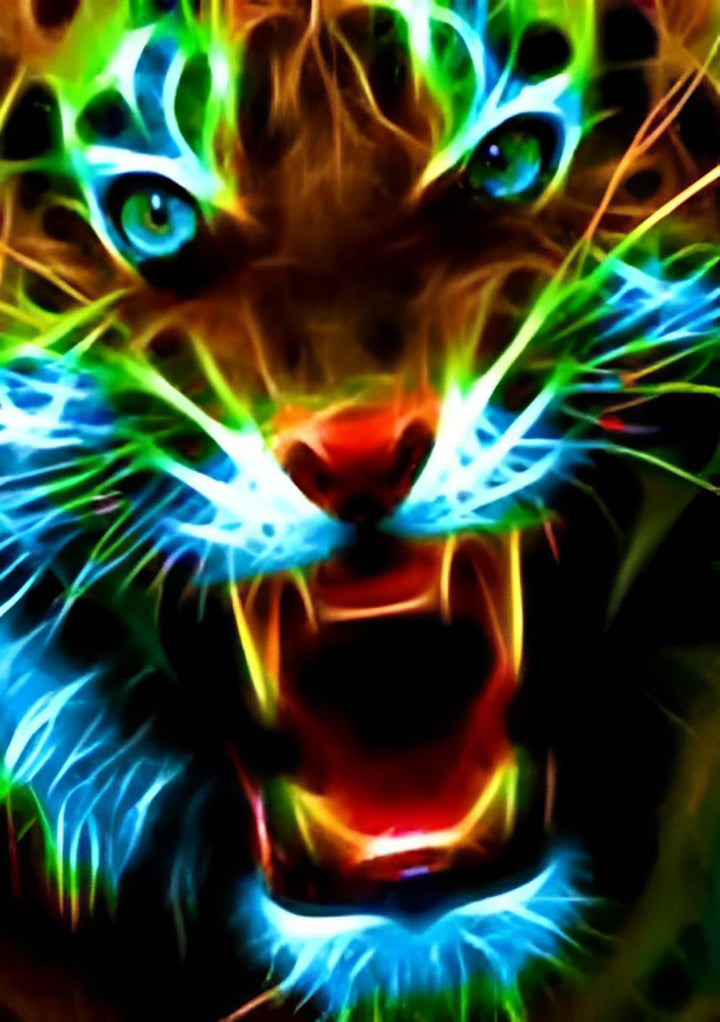 Boze Kleurrijke Tijger Diamond Painting