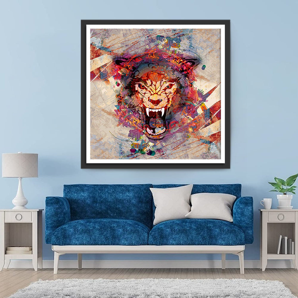 Boze Rode Tijger Diamond Painting